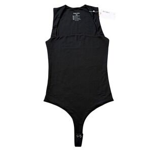 REORIA Womens Black Square Neck Sleeveless Bodysuit Double Lined Tank Top XS NWT